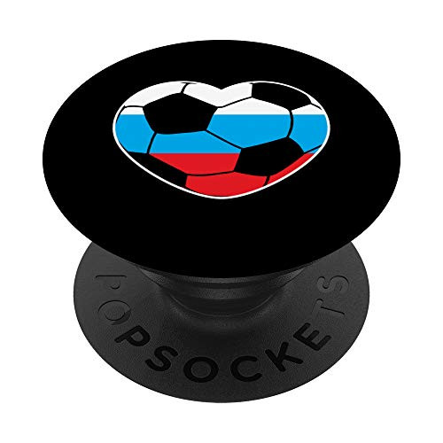 Russia Soccer Ball Heart Jersey Russian Football Gift PopSockets Grip and Stand for Phones and Tablets