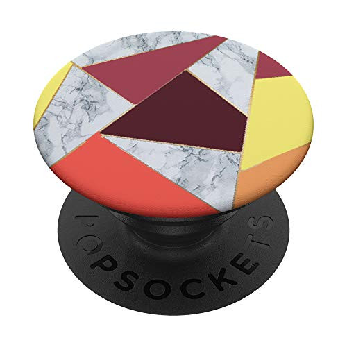 Geometric Color Block Design - Maroon Orange and Yellows PopSockets Grip and Stand for Phones and Tablets