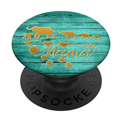 Golden Mama Elephant Four Babies Vintage mint Green PopSockets PopGrip Swappable Grip for Phones Tablets Golden Mama Elephant Four Babies Vintage mint Green PopSockets PopGrip Swappable Grip for Phones Tablets