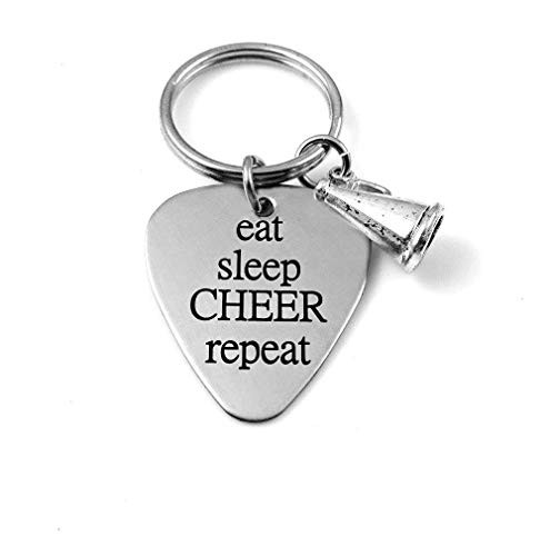 Cheerleading Cheer Keychain Eat Sleep Cheer Repeat