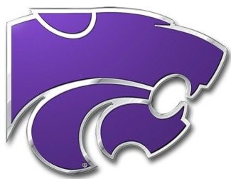 Kansas State Wildcats K 3D COLOR Chrome Auto Emblem Home Decal University of