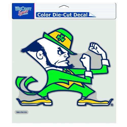 NCAA Notre Dame Fighting Irish 8-by-8 Inch Diecut Leprechaun Colored Decal
