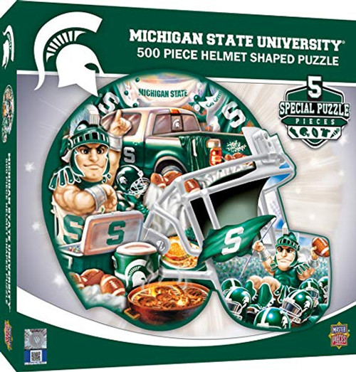 MasterPieces NCAA Michigan State Spartans 500-Piece Helmet Shaped Jigsaw Puzzle 22 x 25 MasterPieces NCAA Michigan State Spartans 500-Piece Helmet Shaped Jigsaw Puzzle 22 x 25
