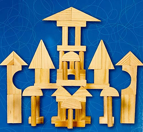 MSPCI Natural Wooden Building Blocks Solid Natural Wood Building Blocks to inspire your childs imagination