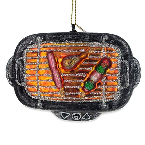 BestPysanky BBQ Barbecue Grill Cookout Glass Christmas Ornament