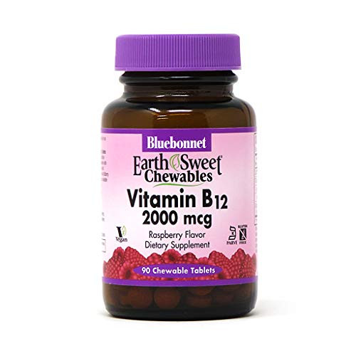 Bluebonnet Earth Sweet Vitamin B-12 2000 mcg Chewable Tablets Raspberry 90 Count Bluebonnet Earth Sweet Vitamin B-12 2000 mcg Chewable Tablets Raspberry 90 Count