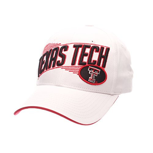 NCAA Zephyr Texas Tech Red Raiders Mens Crossover Hat Adjustable Size White