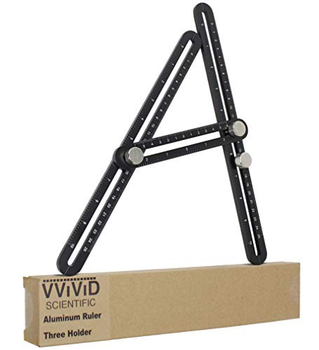 VViViD Heavy-Duty Adjustable Ruler Multi-Angle 3 Holder Black Aluminum
