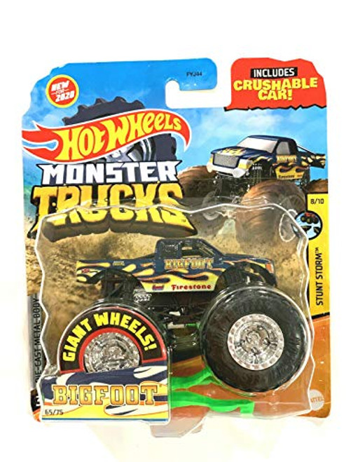 DieCast Hotwheels 2020 Monster Trucks 164 Scale with Crushable car Bigfoot 6575