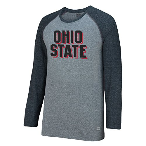 J America NCAA Ohio State Buckeyes Mens AAA Baseball Tee Gray HeatherBlack Small