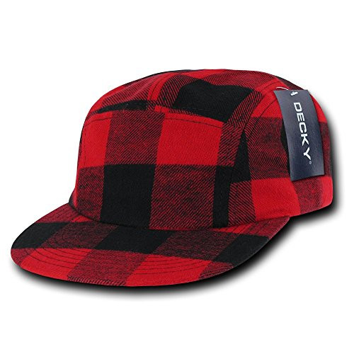 DECKY 5 Panel Racer Cap Plaid Red