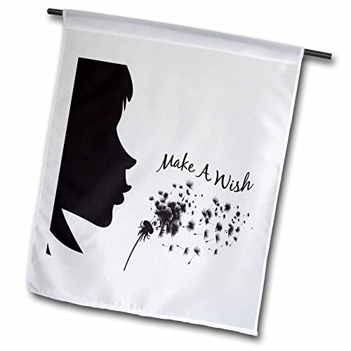 3dRose fl-119103-1 Make a Wish Silhouette Girl Blowing Dandelion Inspirational Nature Design Garden Flag 12 by 18-Inch 3dRose fl-119103-1 Make a Wish Silhouette Girl Blowing Dandelion Inspirational Nature Design Garden Flag 12 by 18-Inch