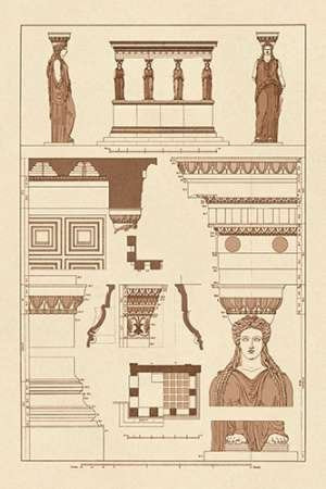 Porch of Caryatids PolyMuseumome Poster Print by J Buhlmann 12 x 18