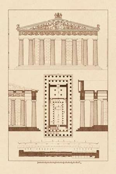 The Parthenon at Athens Poster Print by J Buhlmann 12 x 18