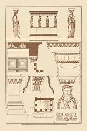 Porch of the Caryatids Poster Print by J Buhlmann 12 x 18