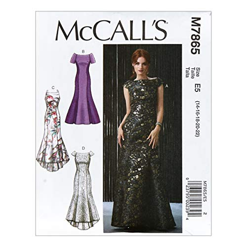 McCalls Patterns M7865 Misses Dresses E5 Sizes 14-22 Multi