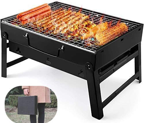 Charcoal Grill Barbecue Portable Grill Stainless Steel Folding BBQ Grill Tabletop Outdoor Camping Picnic Burner
