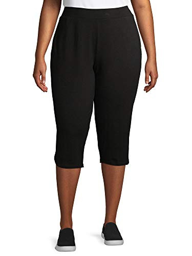 Womens Plus Size Knit Capri 5X Black Soot