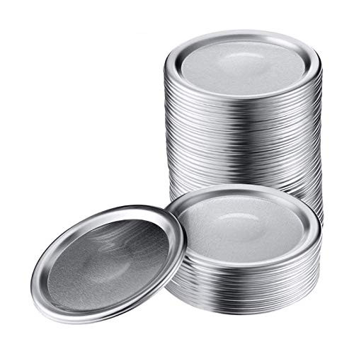 Canning Lids 50 Pack INYOU Regular Mouth Jam Jelly Jar Lids Airtight Leakproof Mason Jar Caps Canning Lids for Ball Kerr and More Mason Jar Lids