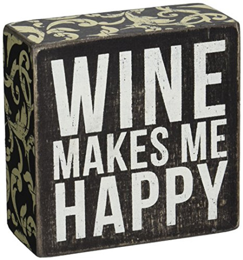 Primitives by Kathy Box Sign, 4" by 4", Wine Primitives by Kathy Box Sign, 4" by 4", Wine