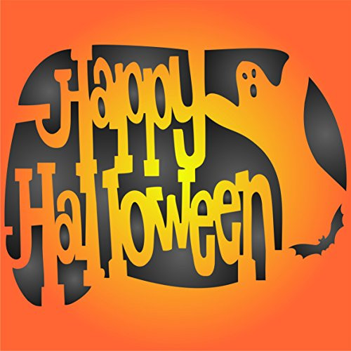 Happy Halloween Stencil 8_5 x 6_5 inch M - Posters Labels Words Quotes Stencils for Painting Template Happy Halloween Stencil 8_5 x 6_5 inch M - Posters Labels Words Quotes Stencils for Painting Template