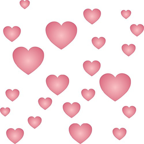 Hearts Stencil 6_5 x 6_5 inch M - Mix Media Layering Valentine Heart Stencils for Painting Template