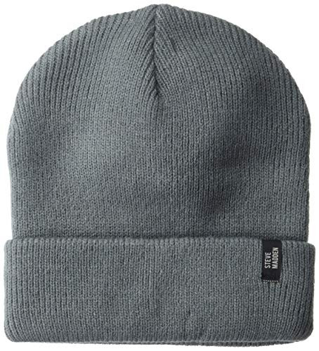 Steve Madden Mens Foldover Knit Beanie Grey One Size