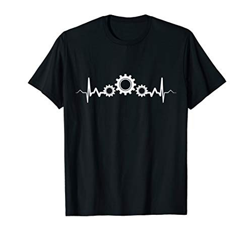 Engineer Mechanic Gear Heartbeat Engineering Funny Gift T-Shirt