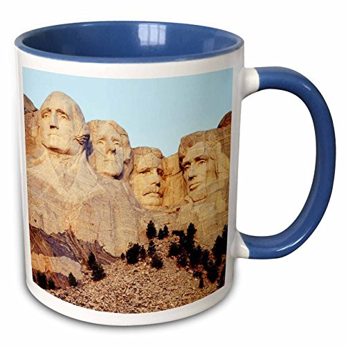 3dRose (mug_146483_6) Mt Rushmore Memorial, Keystone, South Dakota, USA - US42 PSO0005 - Paul Souder's - Two Tone Blue Mug, 11oz
