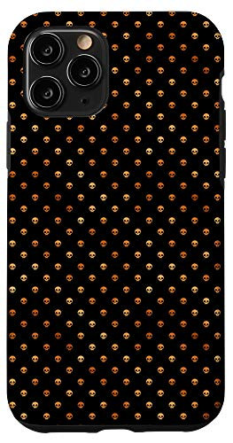 iPhone 11 Pro Halloween Skeleton Head Pattern Vintage Design Black Phone Case