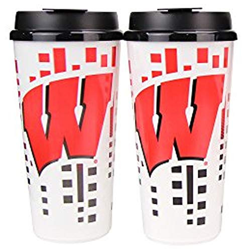 Whirley Drink Works NCAA 32oz Digital Large Travel Tumbler Cups wLids 2-Pack Wisconsin Badgers Whirley Drink Works NCAA 32oz Digital Large Travel Tumbler Cups wLids 2-Pack Wisconsin Badgers