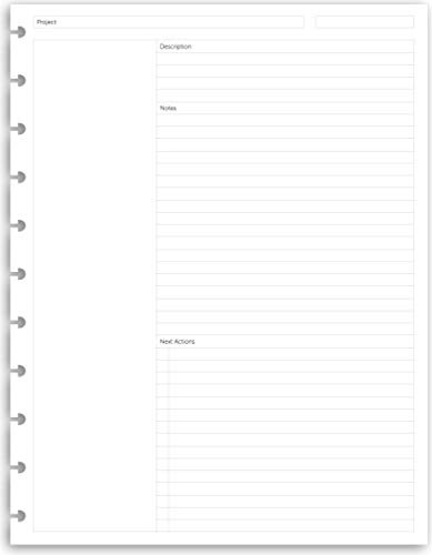 Eleven Discs Letter Project Planning Sheets - Premium Heavyweight Discbound Notebook Paper Refills Punched for Circa Arc TUL 40 Sheets