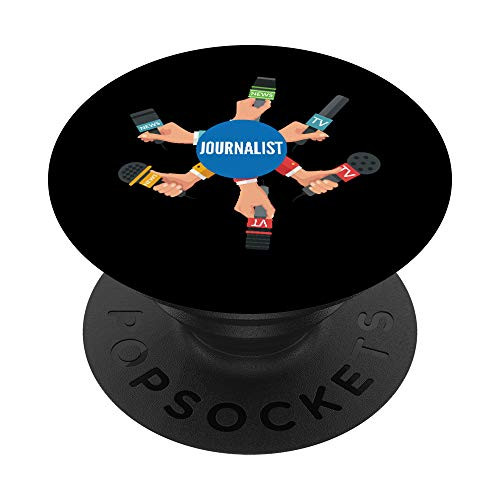 Funny News Reporter Microphone Journalist B-Day Gift PopSockets Grip and Stand for Phones and Tablets