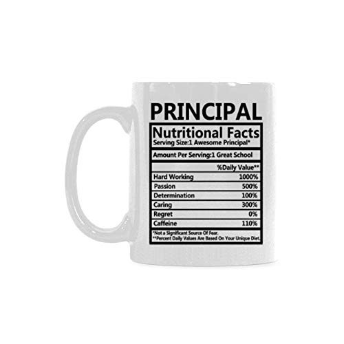 Funny Principal Nutritional Facts 11 Oz White Ceramic Coffee Mug Tea Cups For Funny Gift Mug
