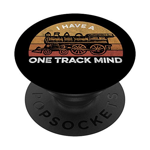 I Have A One Track Mind  Train Engineer PopSockets Grip and Stand for Phones and Tablets