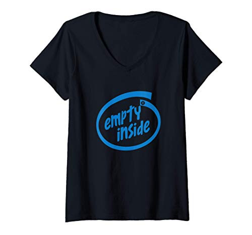 Womens Empty Inside - Sarcastic Funny Tech V-Neck T-Shirt