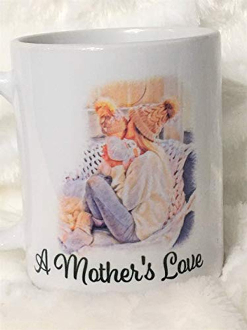 A Mothers Love Mug - Mothers Day Gift Coffee Cup - Present Idea for Mom - 11 oz White