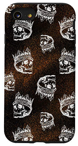 iPhone SE 2020  7  8 Halloween Design King Skeleton Skull Bone Head Orange Phone Case