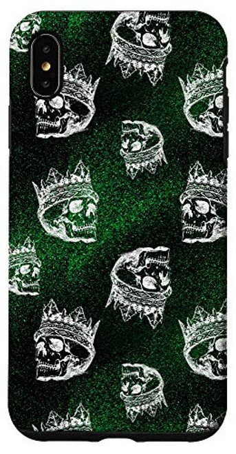 iPhone XS Max Halloween Design King Skeleton Skull Bone Head Green Phone Case