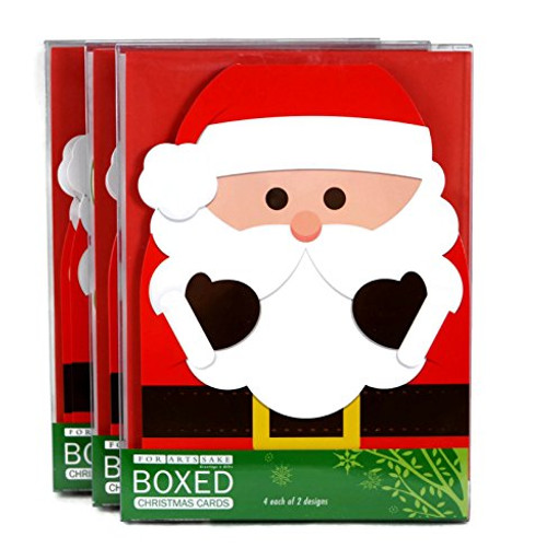Merry Christmas Greeting Cards, Santa Claus and Elf Top Fold Die-Cut Designs, 24 Cards/Envelopes Merry Christmas Greeting Cards, Santa Claus and Elf Top Fold Die-Cut Designs, 24 Cards/Envelopes
