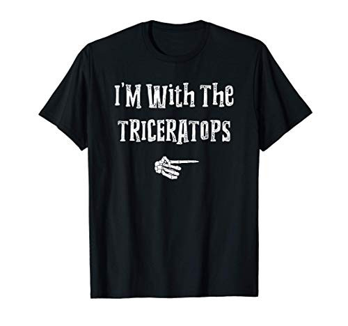 Im With Triceratops Halloween Costume Funny Couple Matching T-Shirt