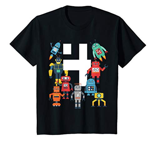 Kids 4 Year Old Robot Birthday Robots Science Robotics 4th Gift T-Shirt