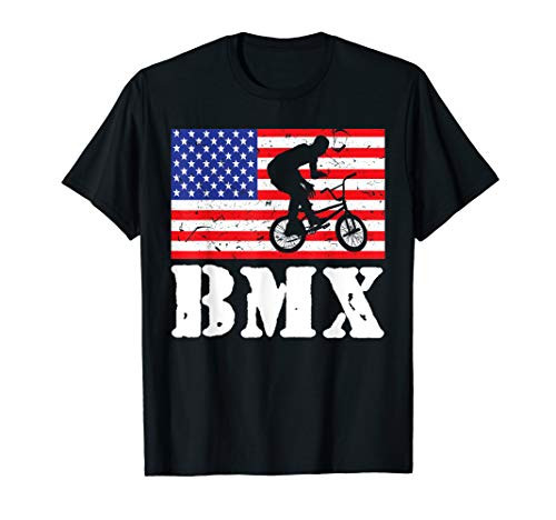 Distressed BMX Riding USA American Flag Vintage Bike Rider T-Shirt Distressed BMX Riding USA American Flag Vintage Bike Rider T-Shirt