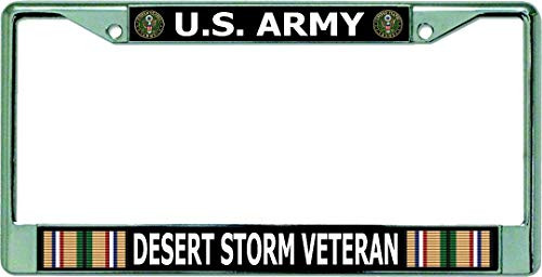 U_S_ Army Desert Storm Veteran Chrome License Plate Frame