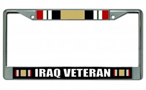 Iraq Veteran Chrome License Plate Frame