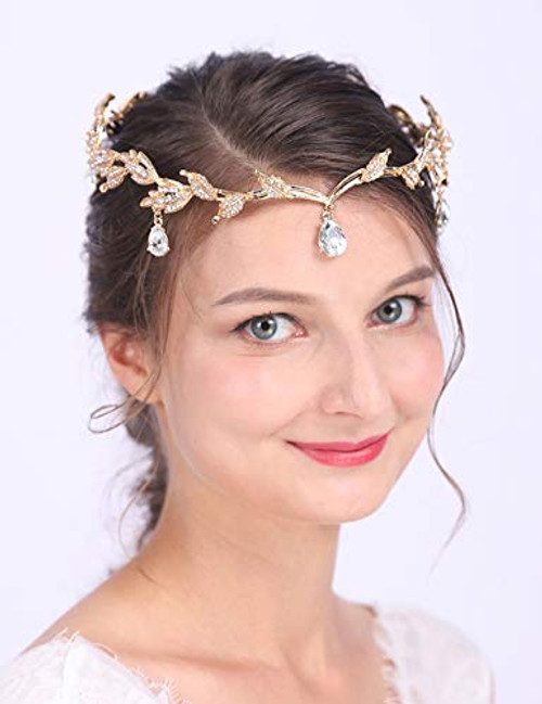 Anglacesmade Bridal Crystal Tiara Crown Rhinestone Headband with Teardrop Diamond-Studded Leaf Hair Vine for Wedding Prom Party Hair Jewelry for Women and Girls Silver Anglacesmade Bridal Crystal Tiara Crown Rhinestone Headband with Teardrop Diamond-Studded Leaf Hair Vine for Wedding Prom Party Hair Jewelry for Women and Girls Silver