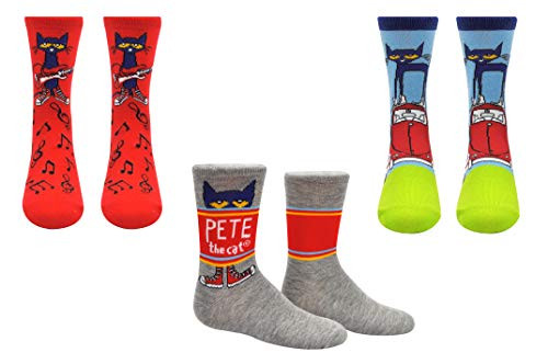 Pete the Cat Socks Youth 3 Pair - Girls Boys Gifts Crew Socks - Fits Shoe Size 9-3 Kids Pete the Cat Socks Youth 3 Pair - Girls Boys Gifts Crew Socks - Fits Shoe Size 9-3 Kids