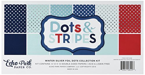 Echo Park Paper Company DSF16086 Dots   Stripes Winter Collection Kit