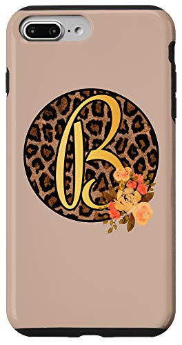 iPhone 7 Plus8 Plus Leopard Print Floral Monogram B Letter Initial Cheetah Women Case