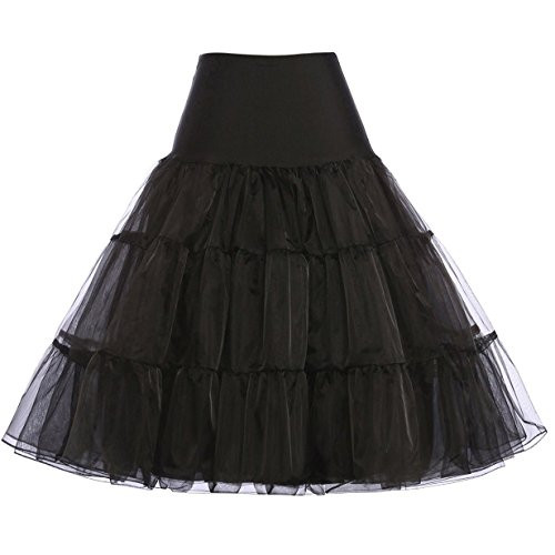 GRACE KARIN Women 50s Underskirt Skirts Tutu Crinoline Black Petticoat Plus 0X